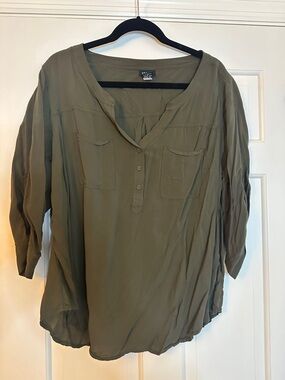 torrid Olive Green Henley Tunic Top